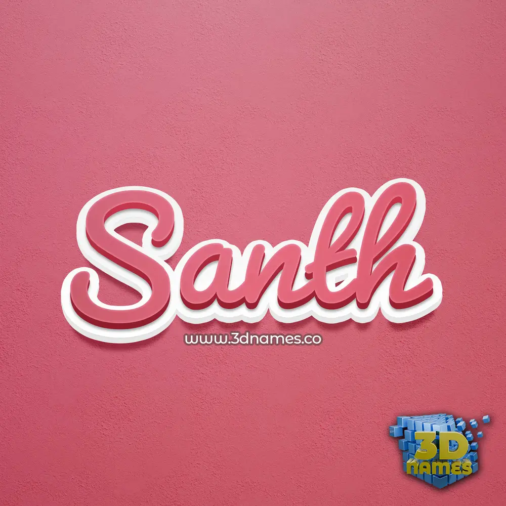 santh in Red Scribble style - 3D name wallpaper