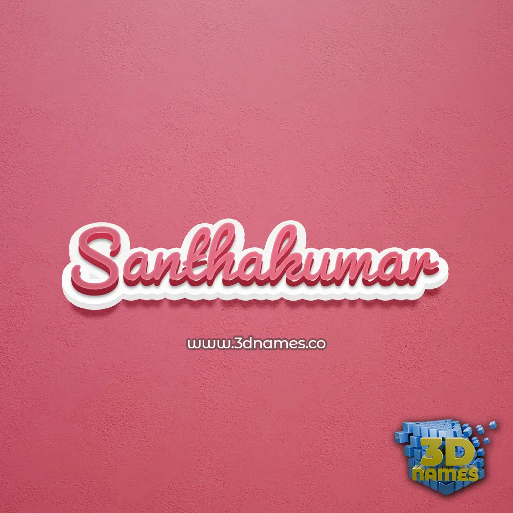 santhakumar in Red Scribble style - 3D name wallpaper