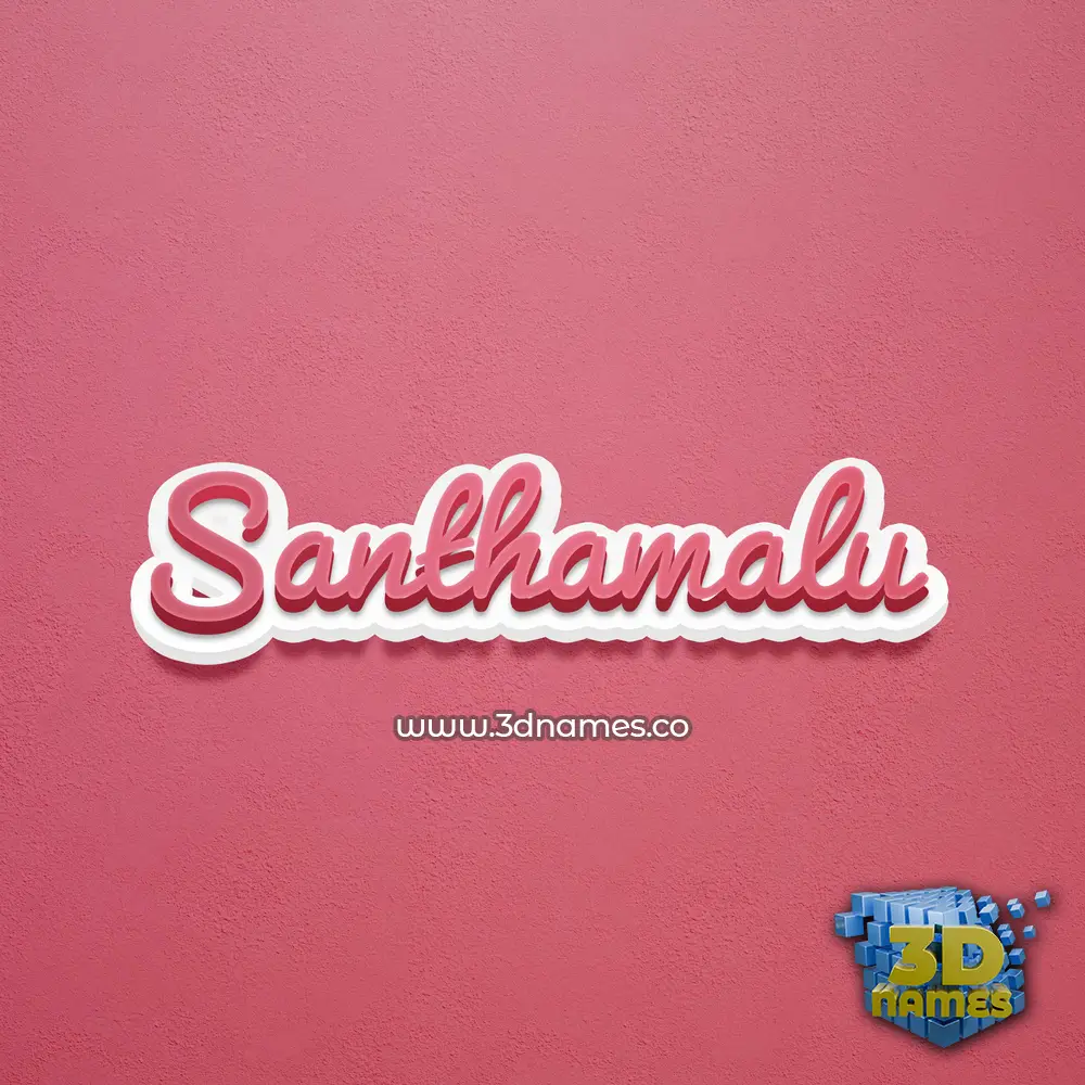 santhamalu in Red Scribble style - 3D name wallpaper