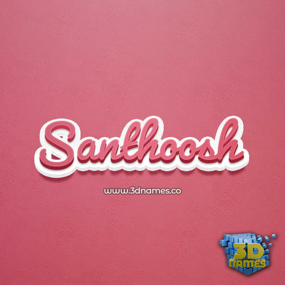 santhoosh in Red Scribble style - 3D name wallpaper