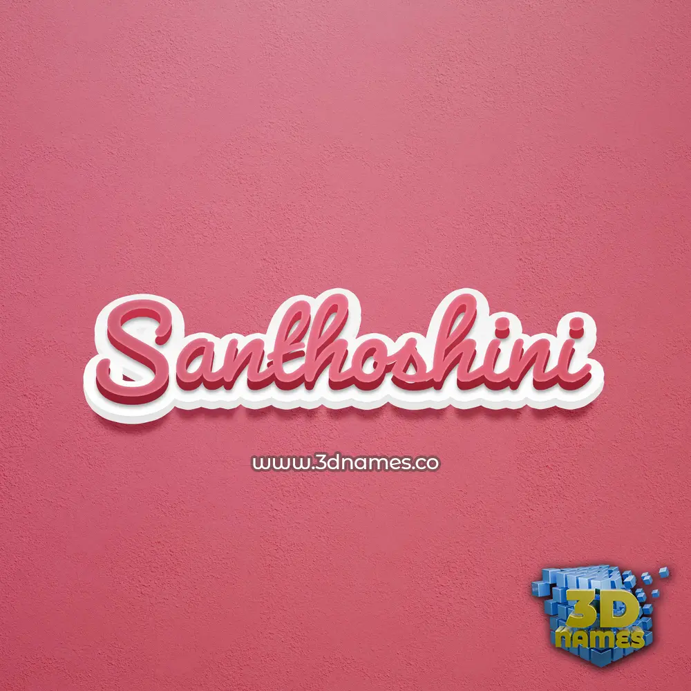 santhoshini in Red Scribble style - 3D name wallpaper