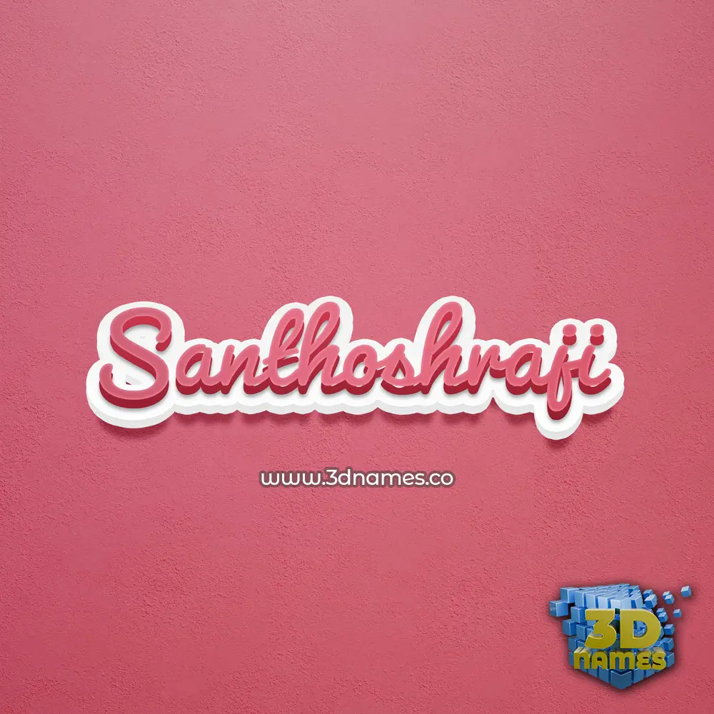 santhoshraji in Red Scribble style - 3D name wallpaper