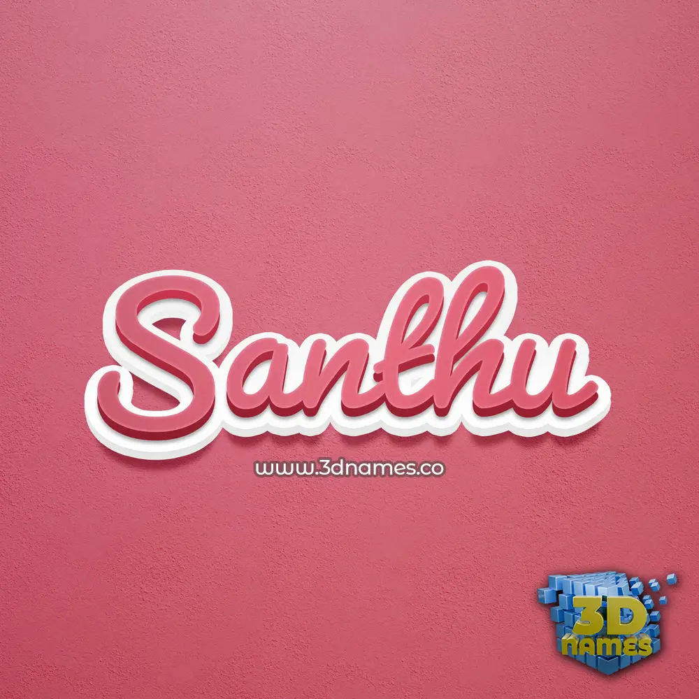 santhu in Red Scribble style - 3D name wallpaper