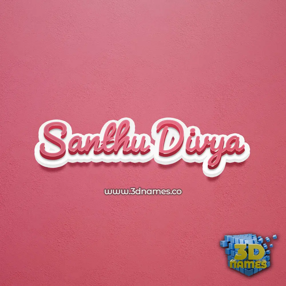 santhu divya in Red Scribble style - 3D name wallpaper