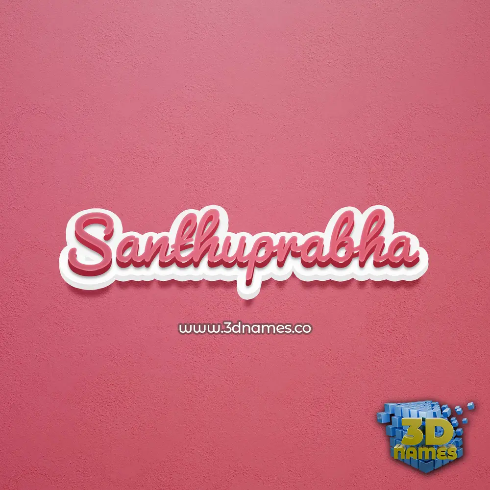 santhuprabha in Red Scribble style - 3D name wallpaper