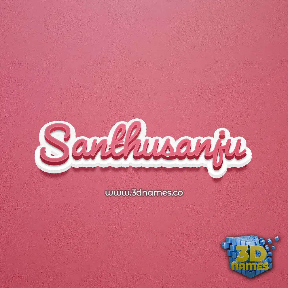 santhusanju in Red Scribble style - 3D name wallpaper