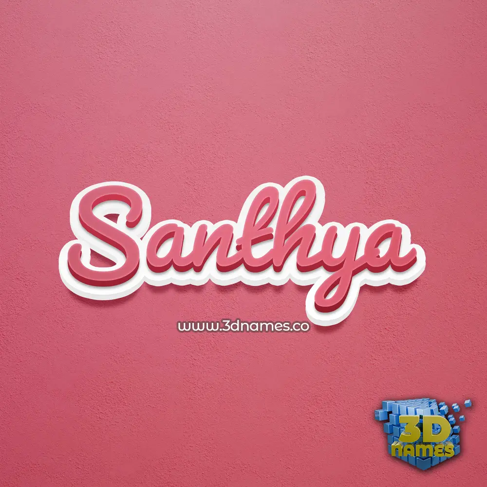santhya in Red Scribble style - 3D name wallpaper