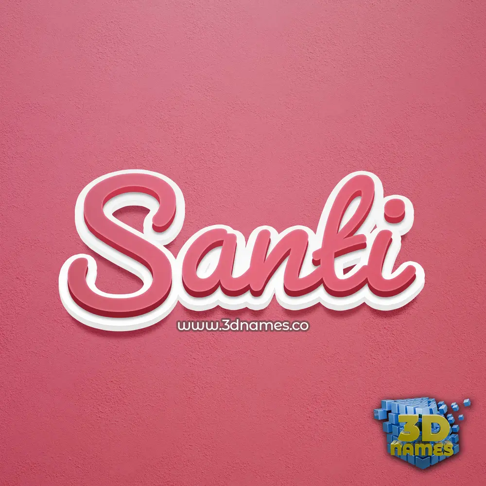 santi in Red Scribble style - 3D name wallpaper