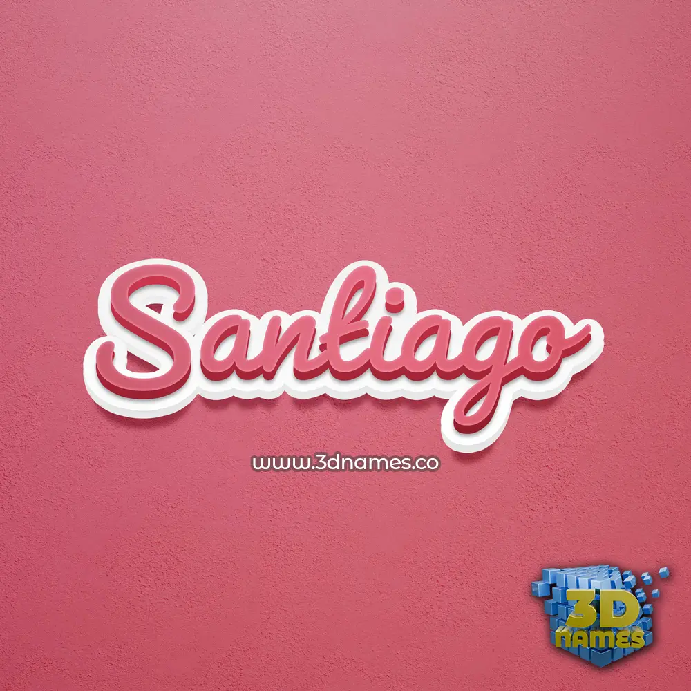santiago in Red Scribble style - 3D name wallpaper