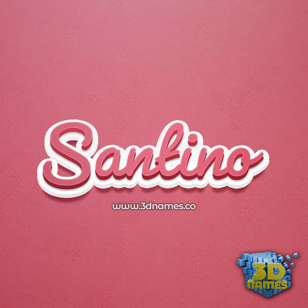 santino in Red Scribble style - 3D name wallpaper