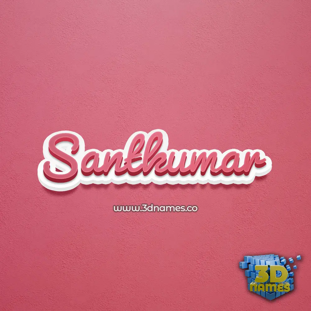 santkumar in Red Scribble style - 3D name wallpaper