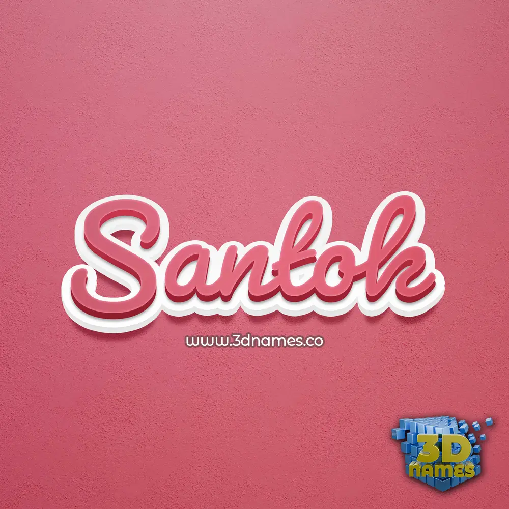 santok in Red Scribble style - 3D name wallpaper