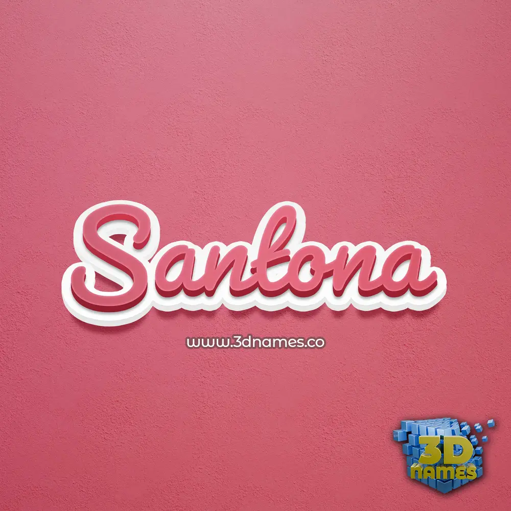santona in Red Scribble style - 3D name wallpaper