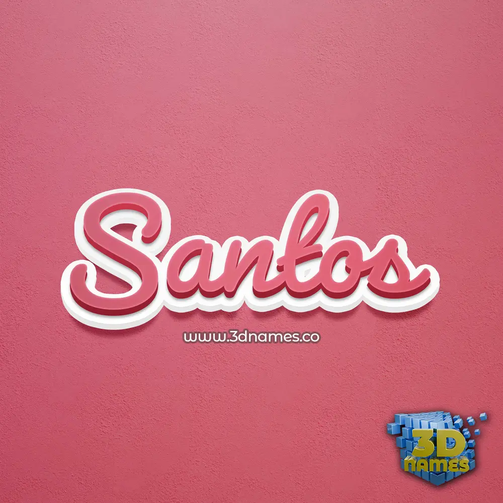santos in Red Scribble style - 3D name wallpaper