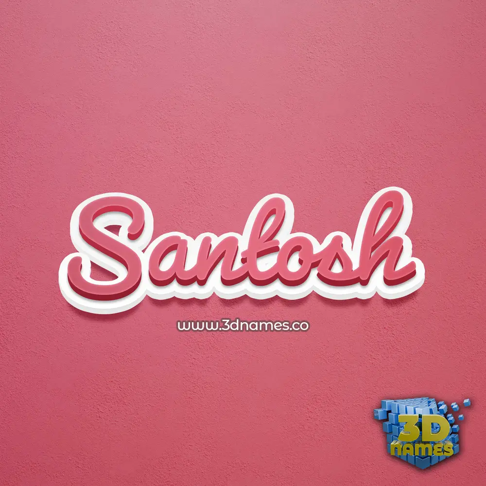 santosh in Red Scribble style - 3D name wallpaper