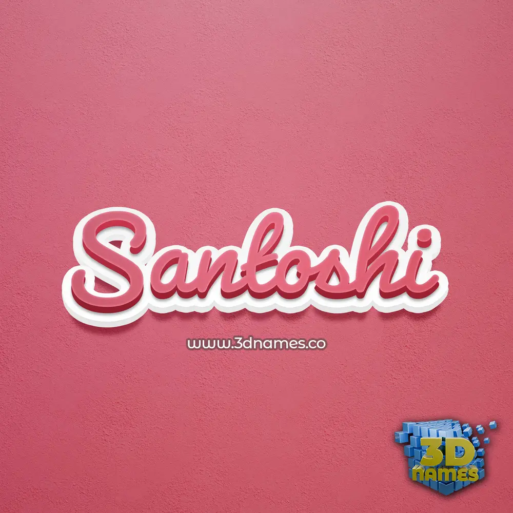 santoshi in Red Scribble style - 3D name wallpaper