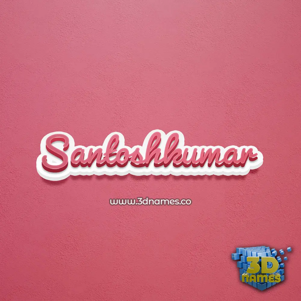 santoshkumar in Red Scribble style - 3D name wallpaper