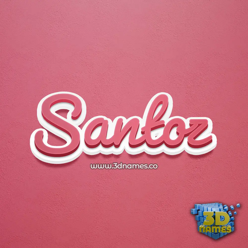 santoz in Red Scribble style - 3D name wallpaper