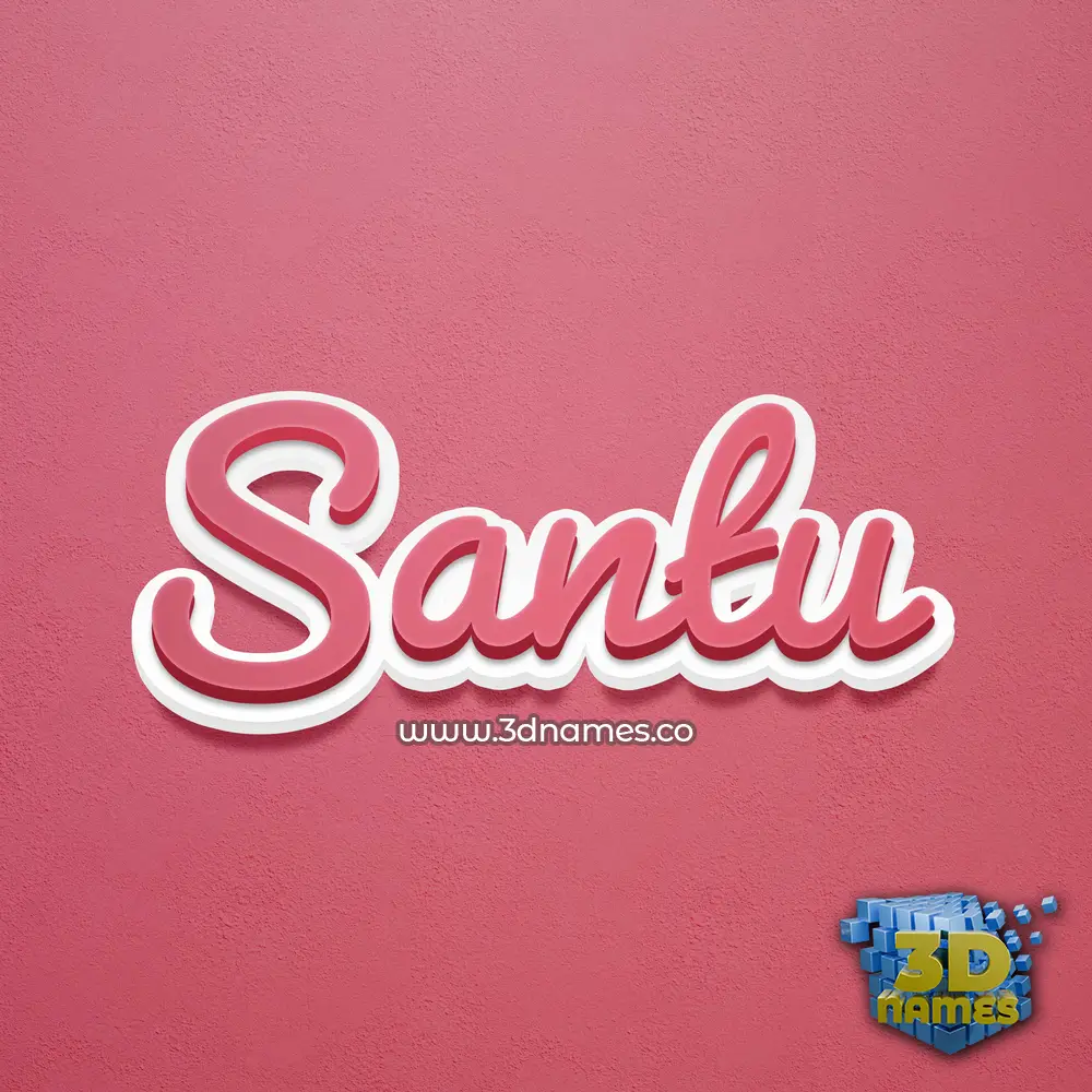 santu in Red Scribble style - 3D name wallpaper