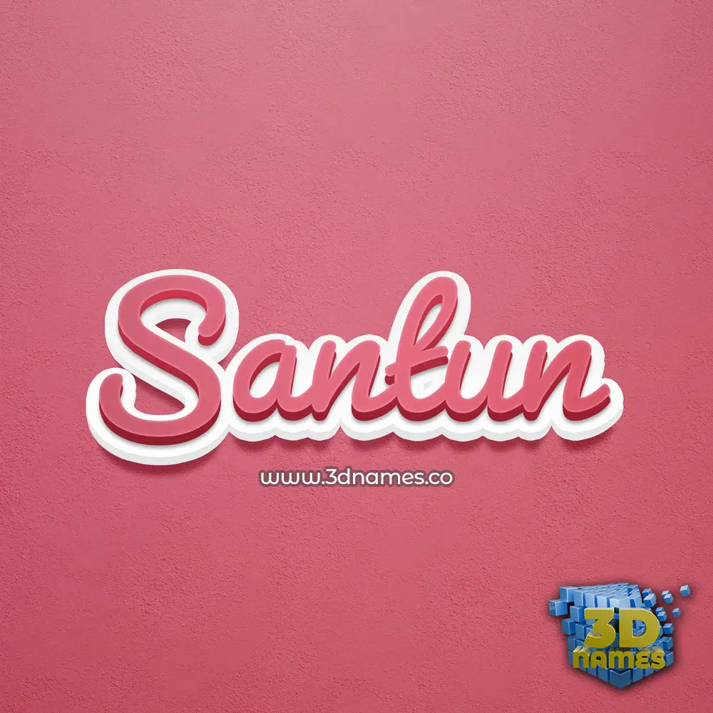 santun in Red Scribble style - 3D name wallpaper