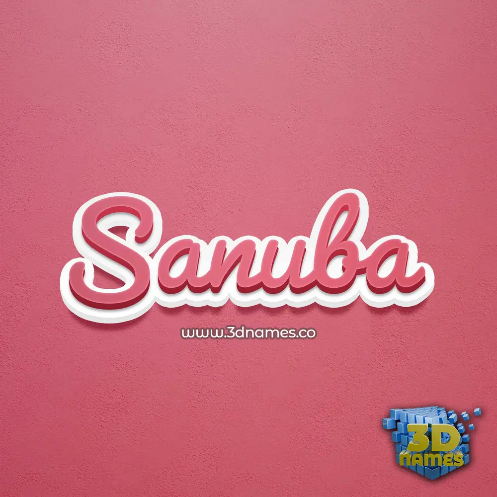 sanuba in Red Scribble style - 3D name wallpaper