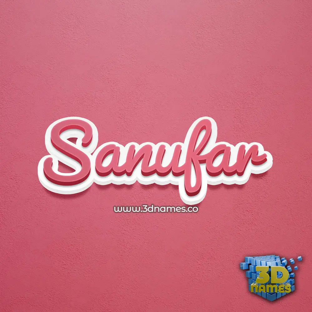 sanufar in Red Scribble style - 3D name wallpaper