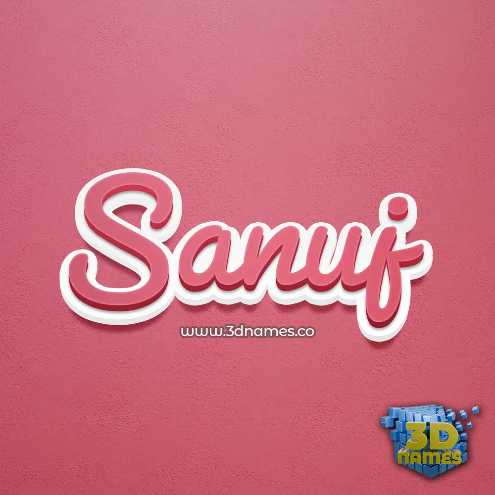 sanuj in Red Scribble style - 3D name wallpaper