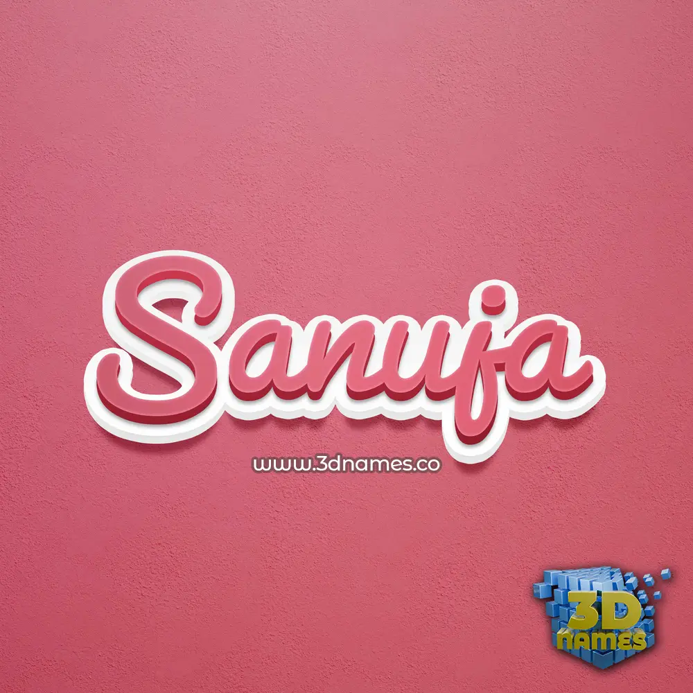 sanuja in Red Scribble style - 3D name wallpaper