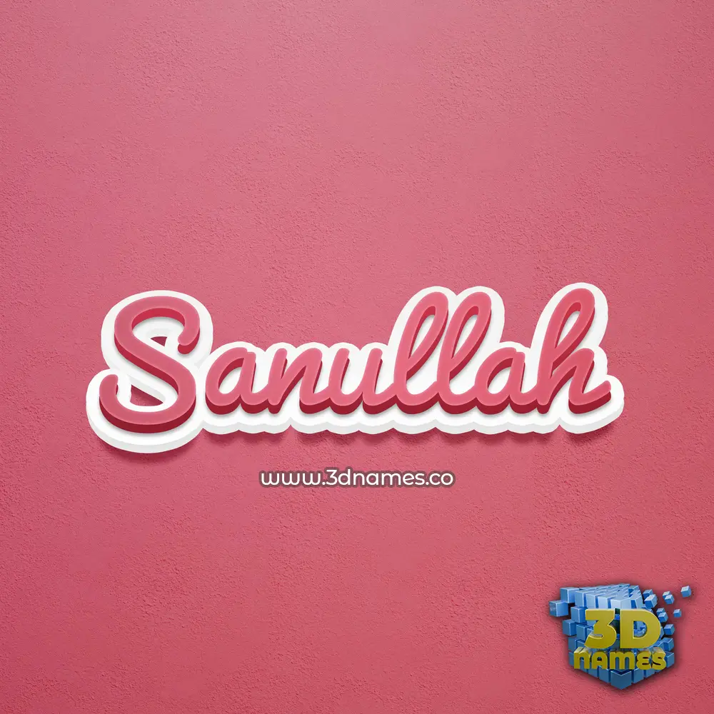 sanullah in Red Scribble style - 3D name wallpaper
