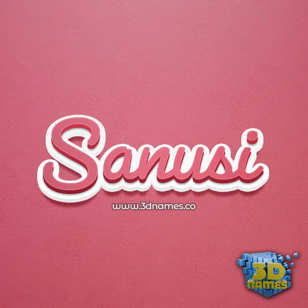 sanusi in Red Scribble style - 3D name wallpaper