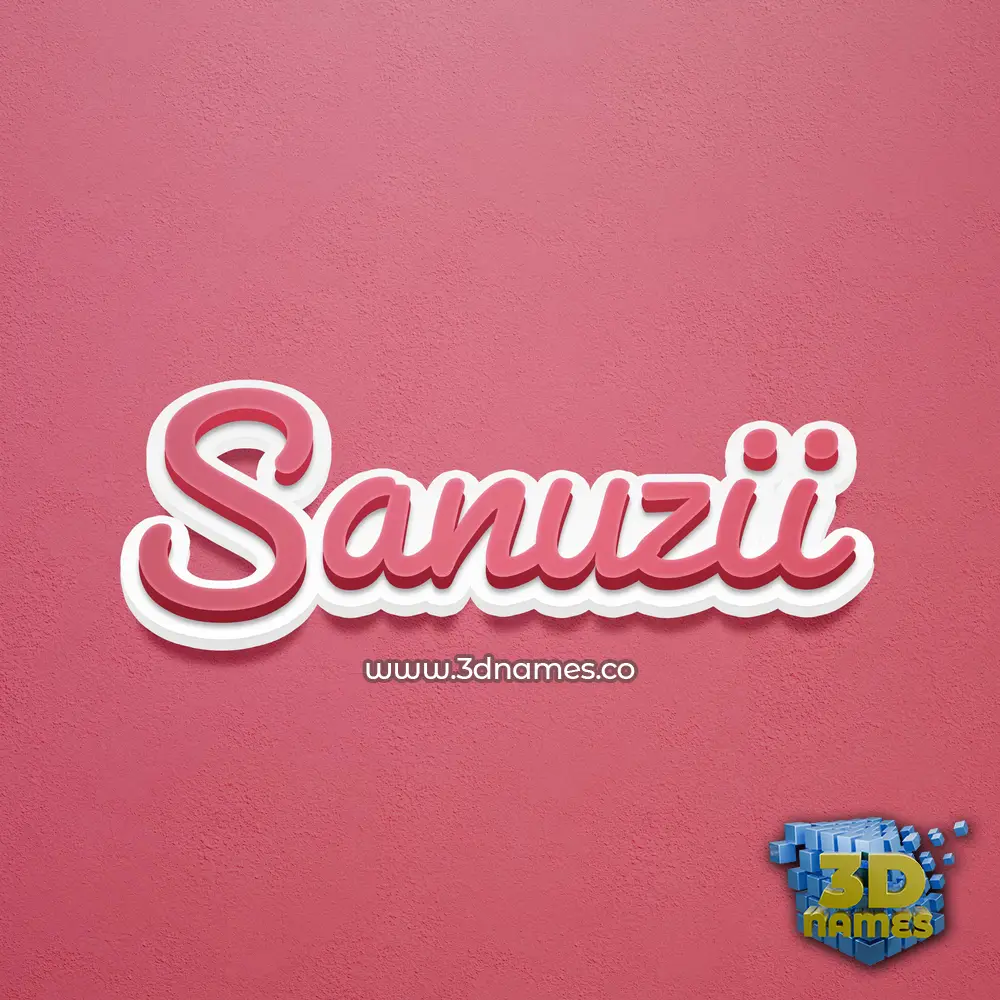 sanuzii in Red Scribble style - 3D name wallpaper