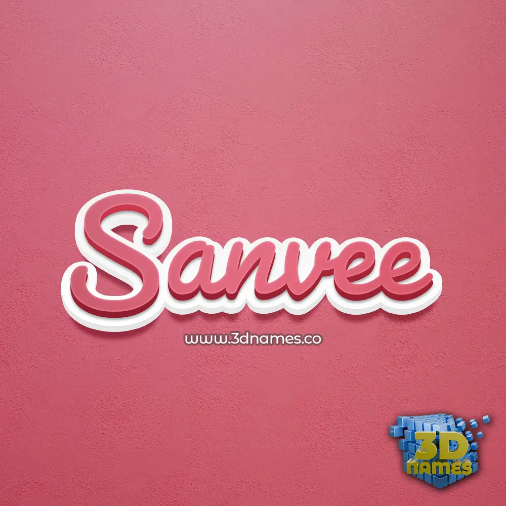 sanvee in Red Scribble style - 3D name wallpaper
