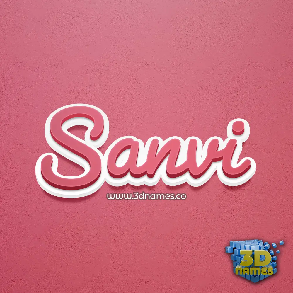 sanvi in Red Scribble style - 3D name wallpaper