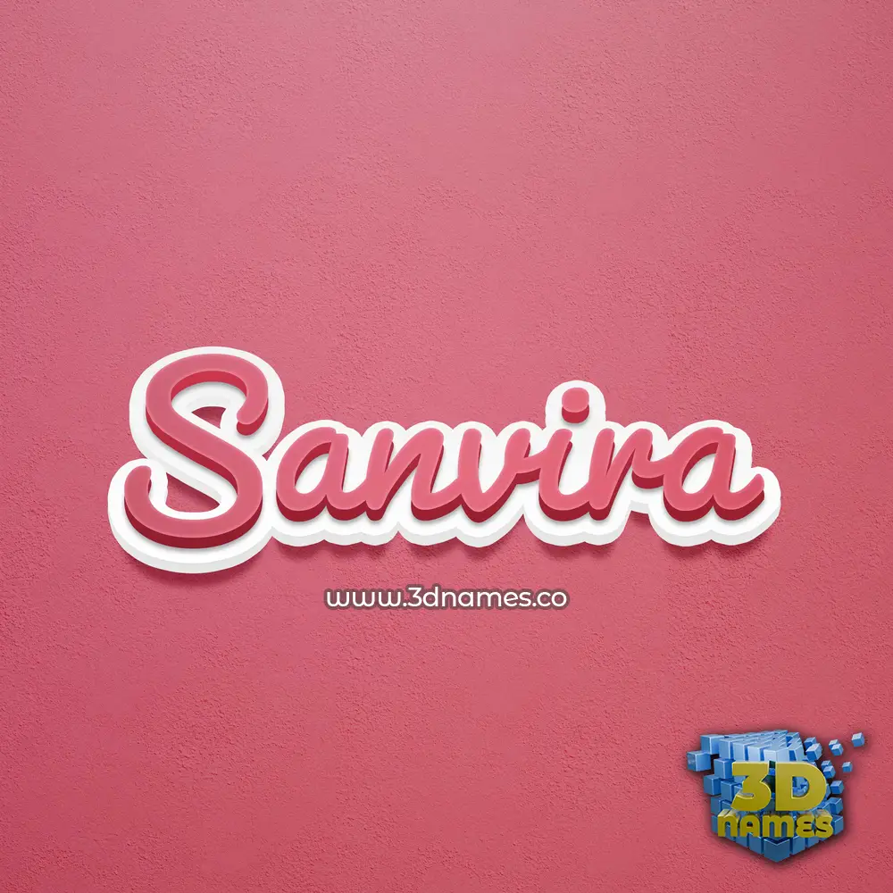 sanvira in Red Scribble style - 3D name wallpaper