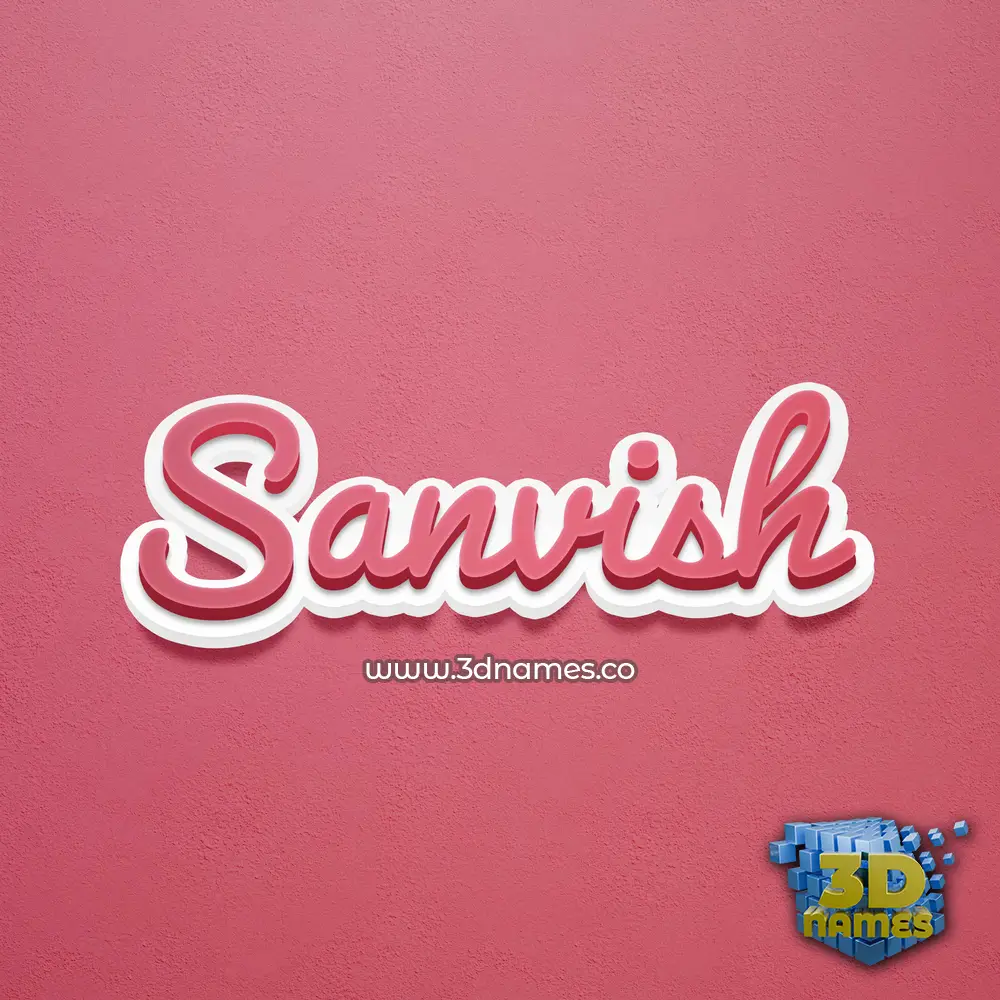 sanvish in Red Scribble style - 3D name wallpaper