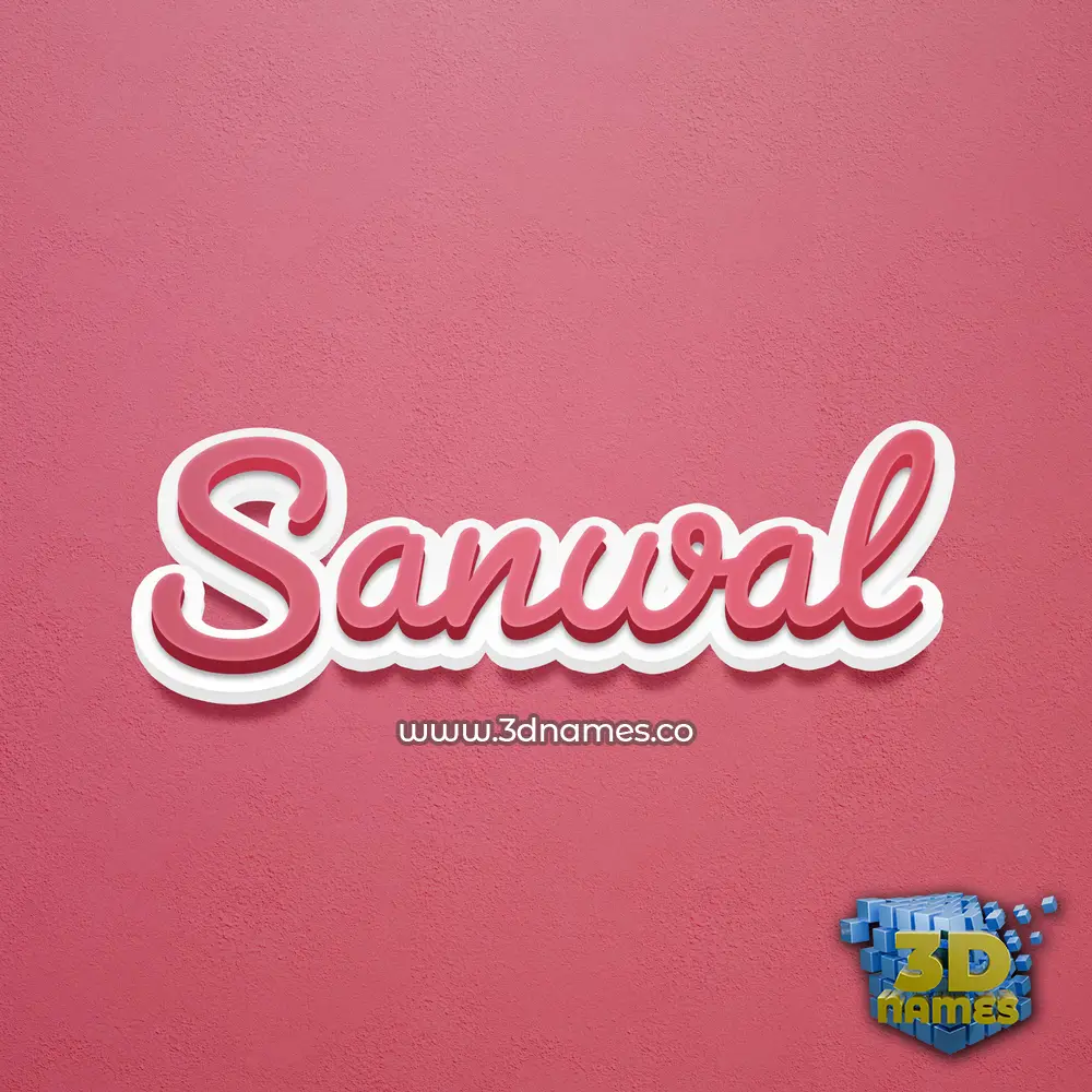 sanwal in Red Scribble style - 3D name wallpaper