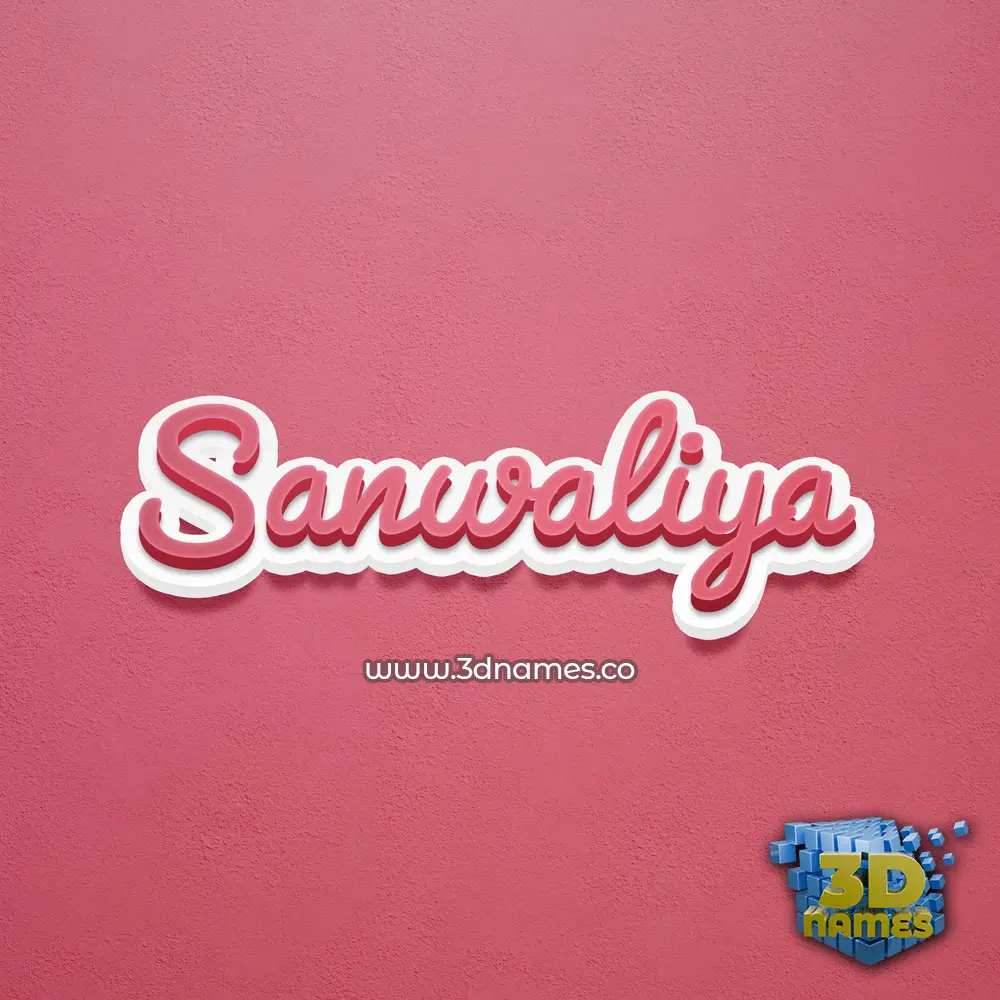 sanwaliya in Red Scribble style - 3D name wallpaper