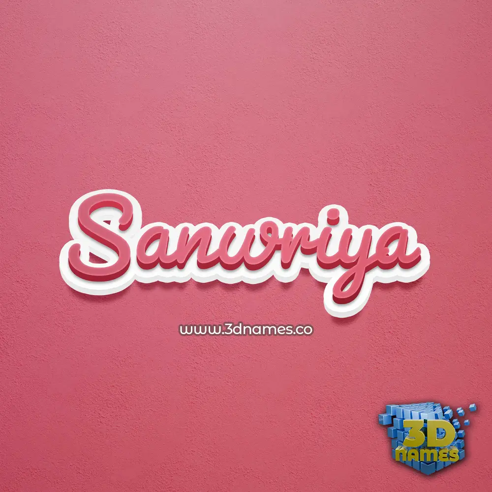 sanwriya in Red Scribble style - 3D name wallpaper