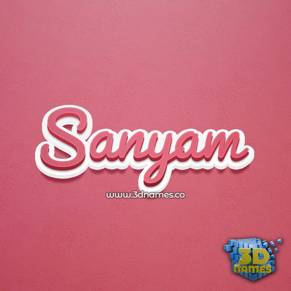 sanyam in Red Scribble style - 3D name wallpaper