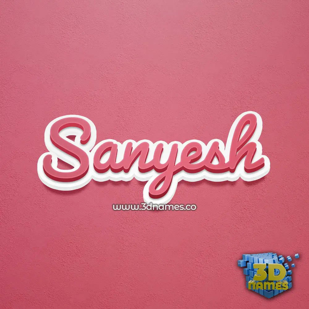 sanyesh in Red Scribble style - 3D name wallpaper