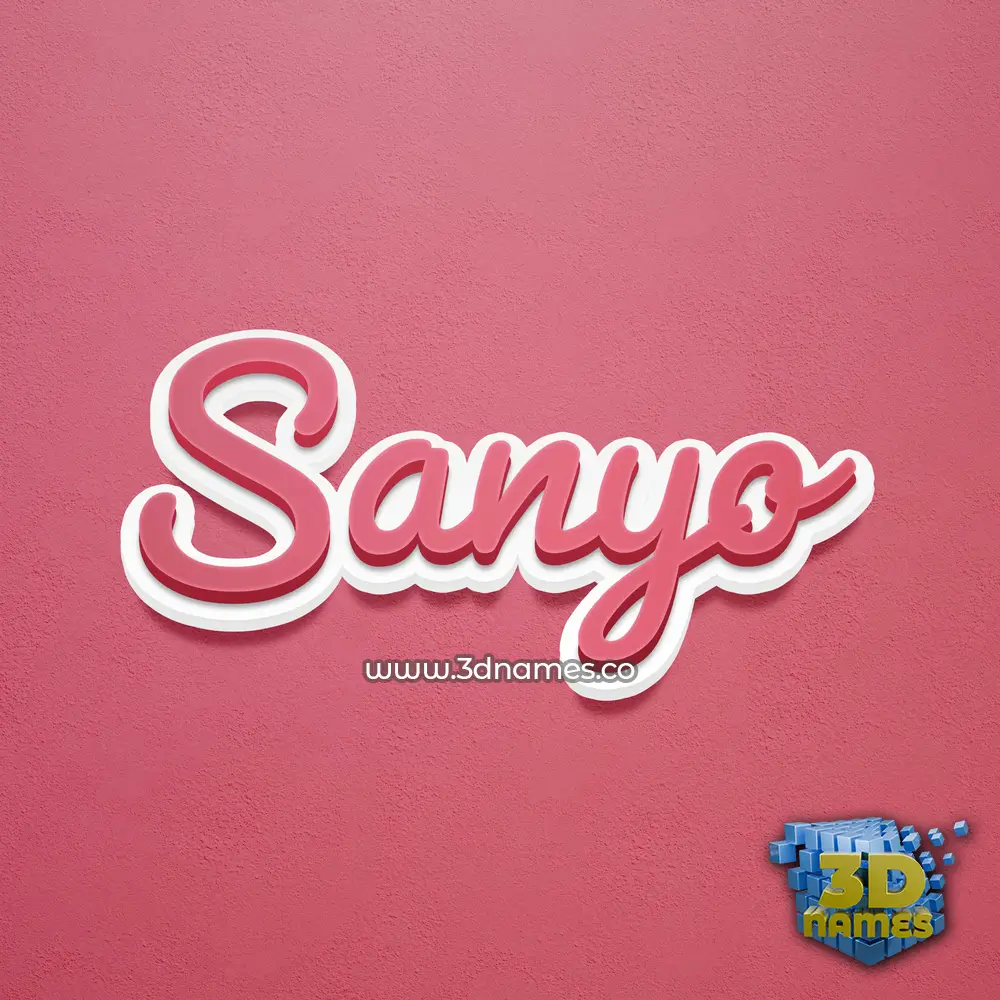 sanyo in Red Scribble style - 3D name wallpaper
