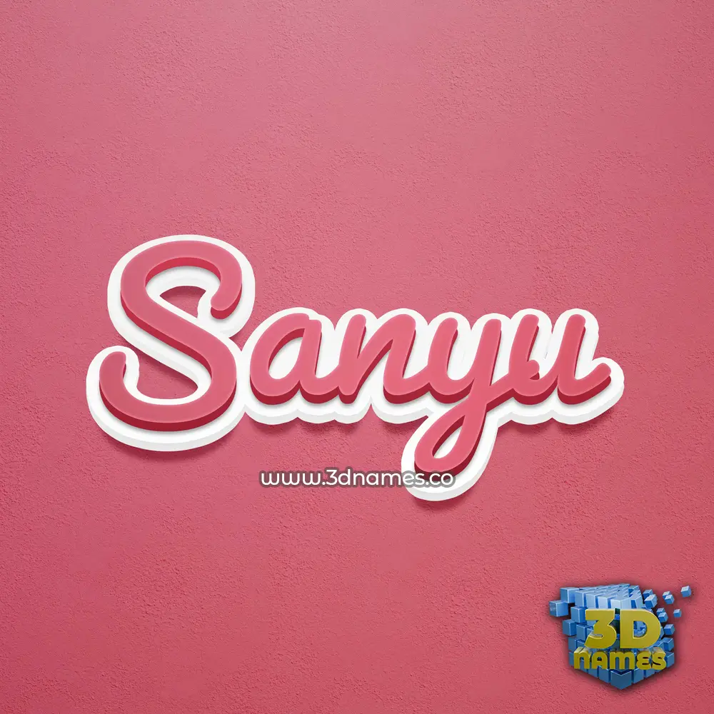 sanyu in Red Scribble style - 3D name wallpaper