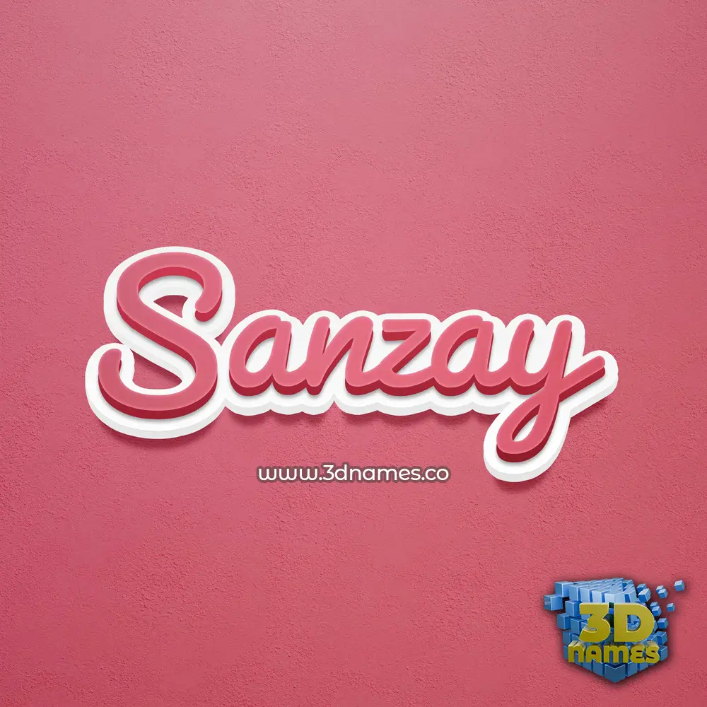 sanzay in Red Scribble style - 3D name wallpaper