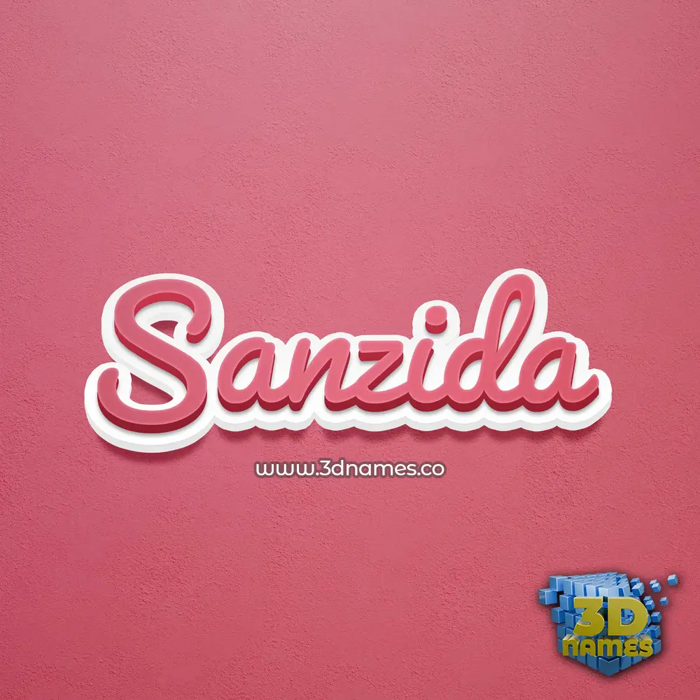 sanzida in Red Scribble style - 3D name wallpaper