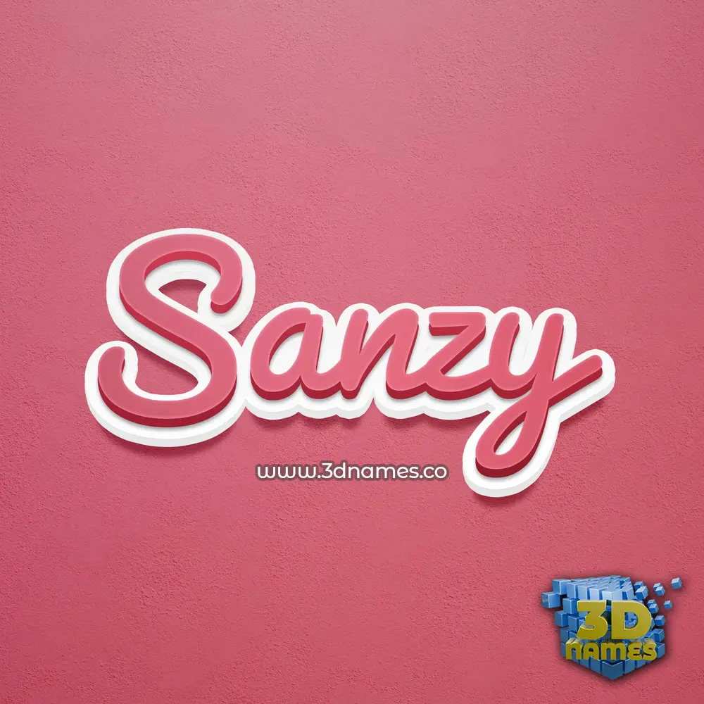 sanzy in Red Scribble style - 3D name wallpaper
