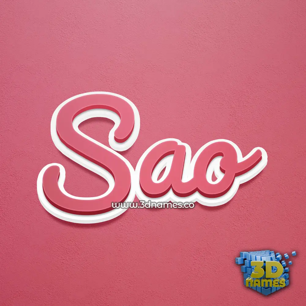 sao in Red Scribble style - 3D name wallpaper