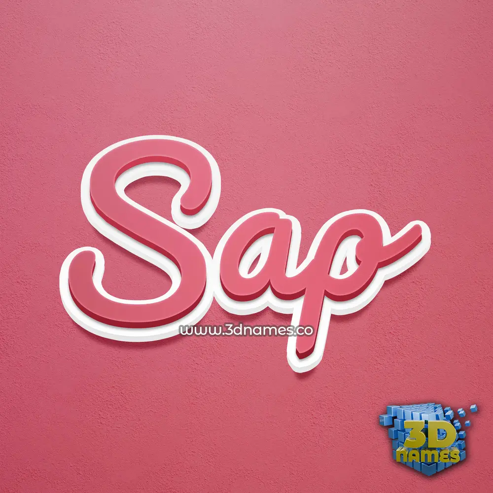 sap in Red Scribble style - 3D name wallpaper
