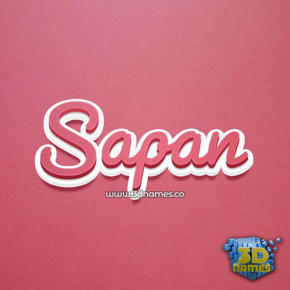 sapan in Red Scribble style - 3D name wallpaper