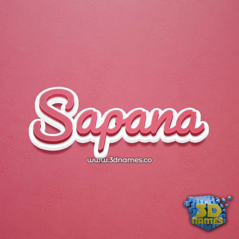sapana in Red Scribble style - 3D name wallpaper