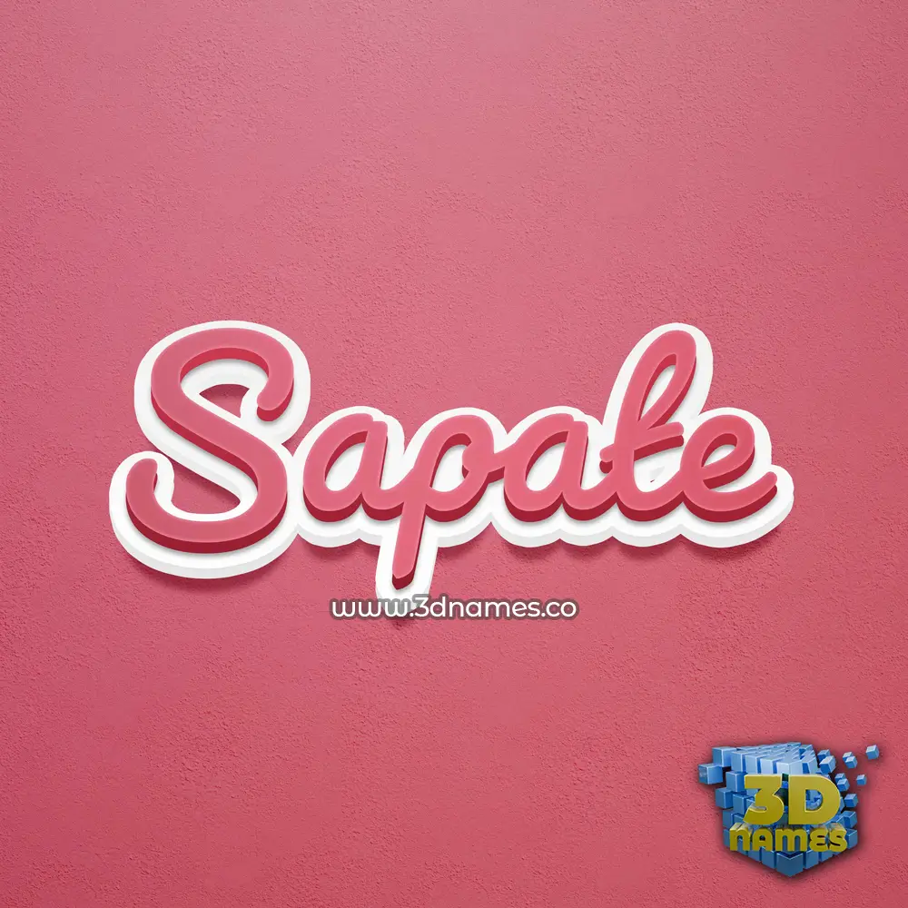 sapate in Red Scribble style - 3D name wallpaper